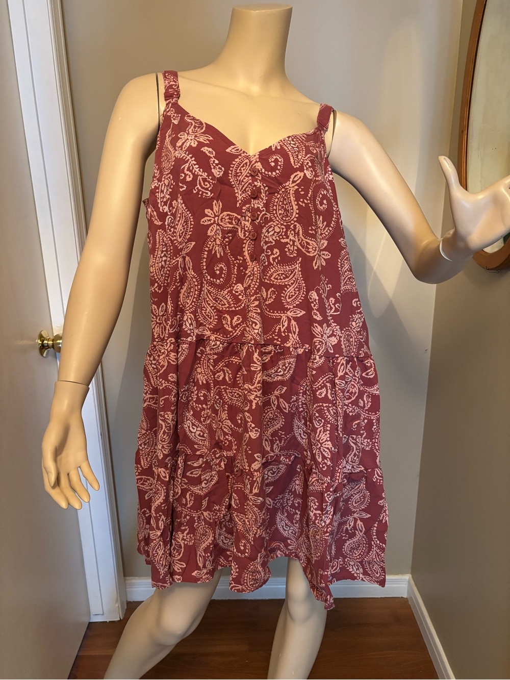 torrid Mauve Paisley Tiered Mini Sundress